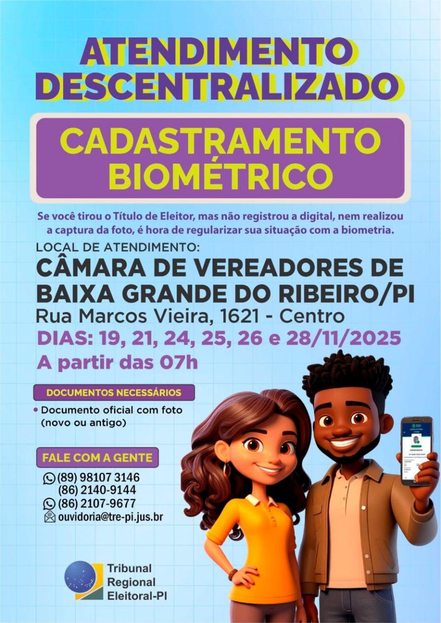 Atendimento Descentralizado- Cadastramento Biométrico.